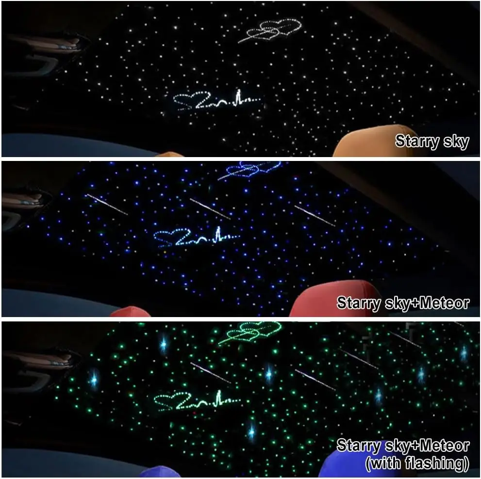 Dual ports RGBW 12V Car Ceiling Fiber Optic Led Source Starry Star DIY Shooting Meteor light App + Sound Remote control Starlight