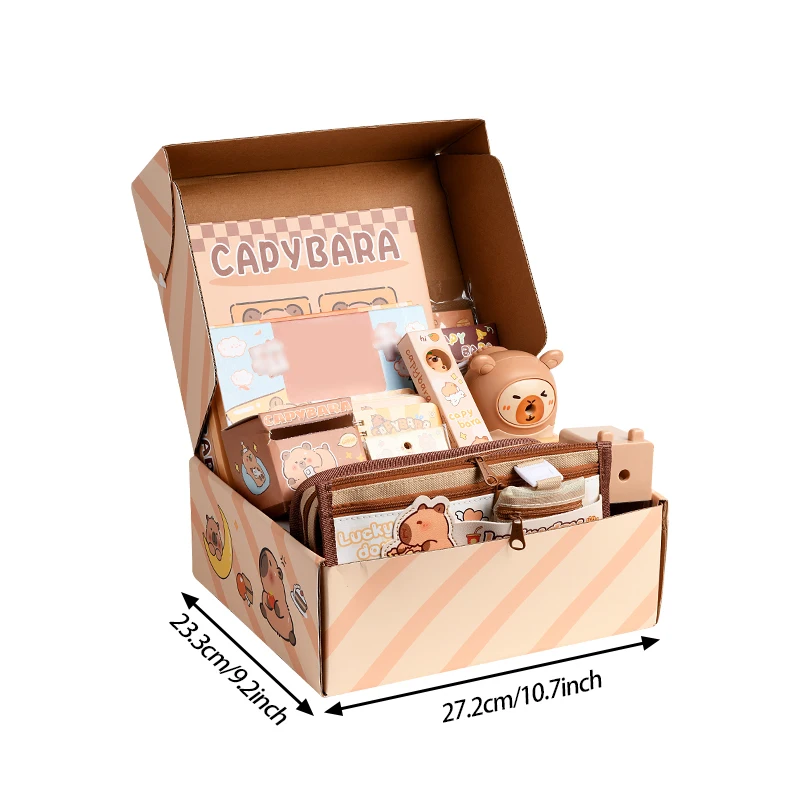 Capybara Themed Stationery Gift Set Stickers Notebooks Pencils Accessories for School Supplies Students Office Durable Creative