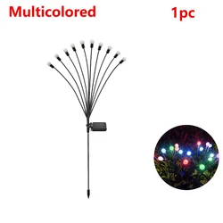 Solar-Powered Firefly Garden Lights - Decorative Outdoor Landscape Lighting with Firework Effect - 10LED (Multicolored 1PC)