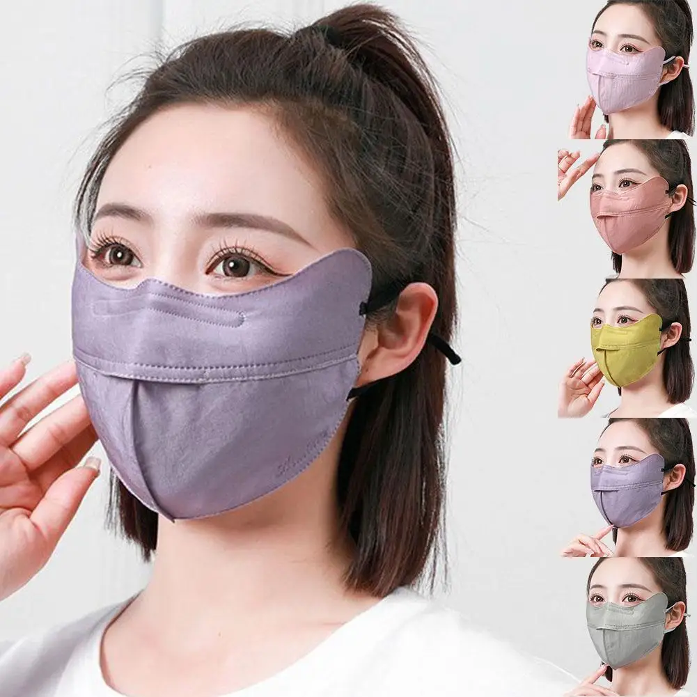 Women's Summer UV Protection Eye Protection Sunscreen Mask Ear Thin Open Sunshade Mask Hanging Breathable
