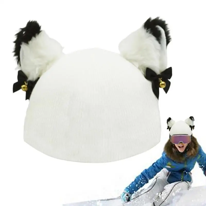 Ski Helmet Cover Bells Cat Ears Helmet Wrap half Accessories Elastic Washable Protections Covers for Adult and Kid
