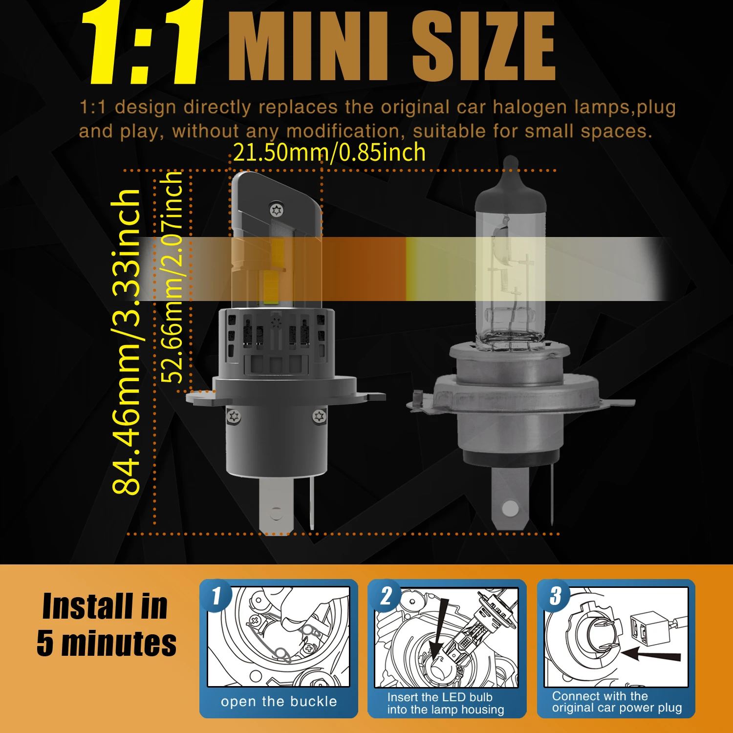 2pcs H4 HB2 9003 Led 헤드 라이트 Canbus 자동차 전구 높은 전력 흰색 안개등 다이오드 램프 12v 55w 닛산 패스 파인더 R51 2005 2013