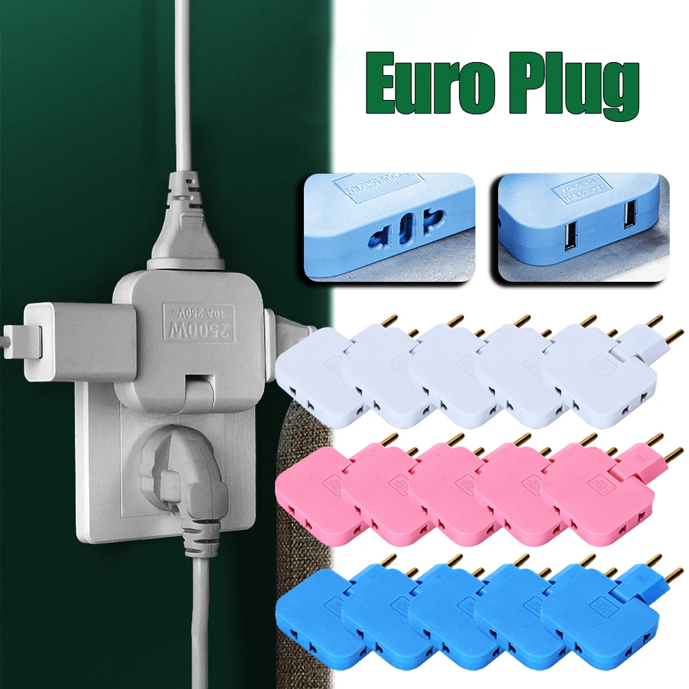 2~20PCS Electrical Outlet Portable Plug Adapter Multi-Wire 1 Conversion 3 Extension 180&deg; Rotation AC Adapter