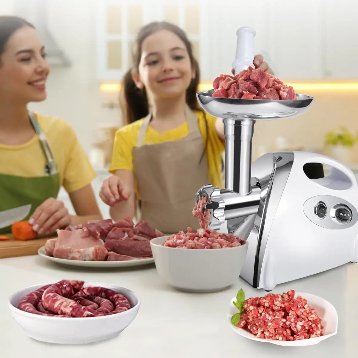 

110V 220V Meat Grinder Heavy Duty Meat Grinder Electric Ground Sausage Stuffer Maker Stainless Steel Chicken Bones Food Grinders