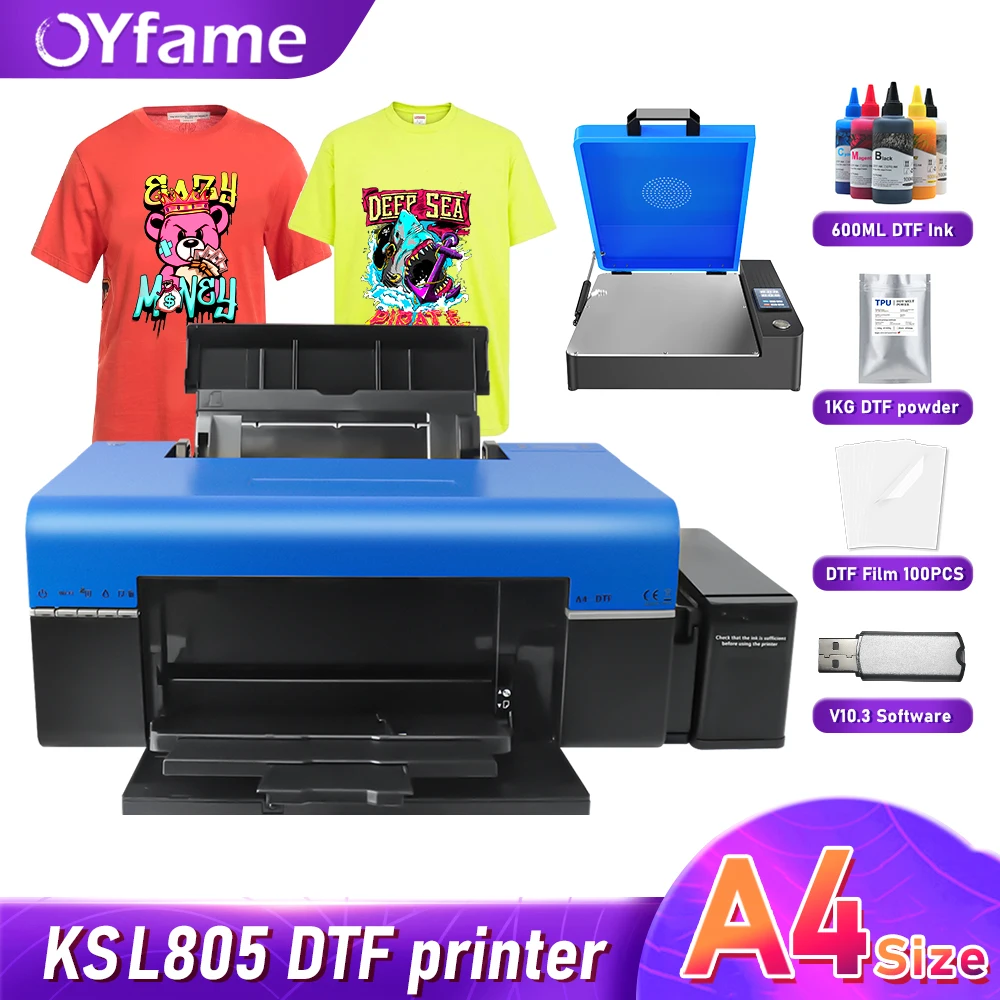 

OYfame DTF Printer A4 L805 DTF Transfer Printer Machine Directly to Film for t-Shirt Bag Pillow hoodies tshirt printing Machine