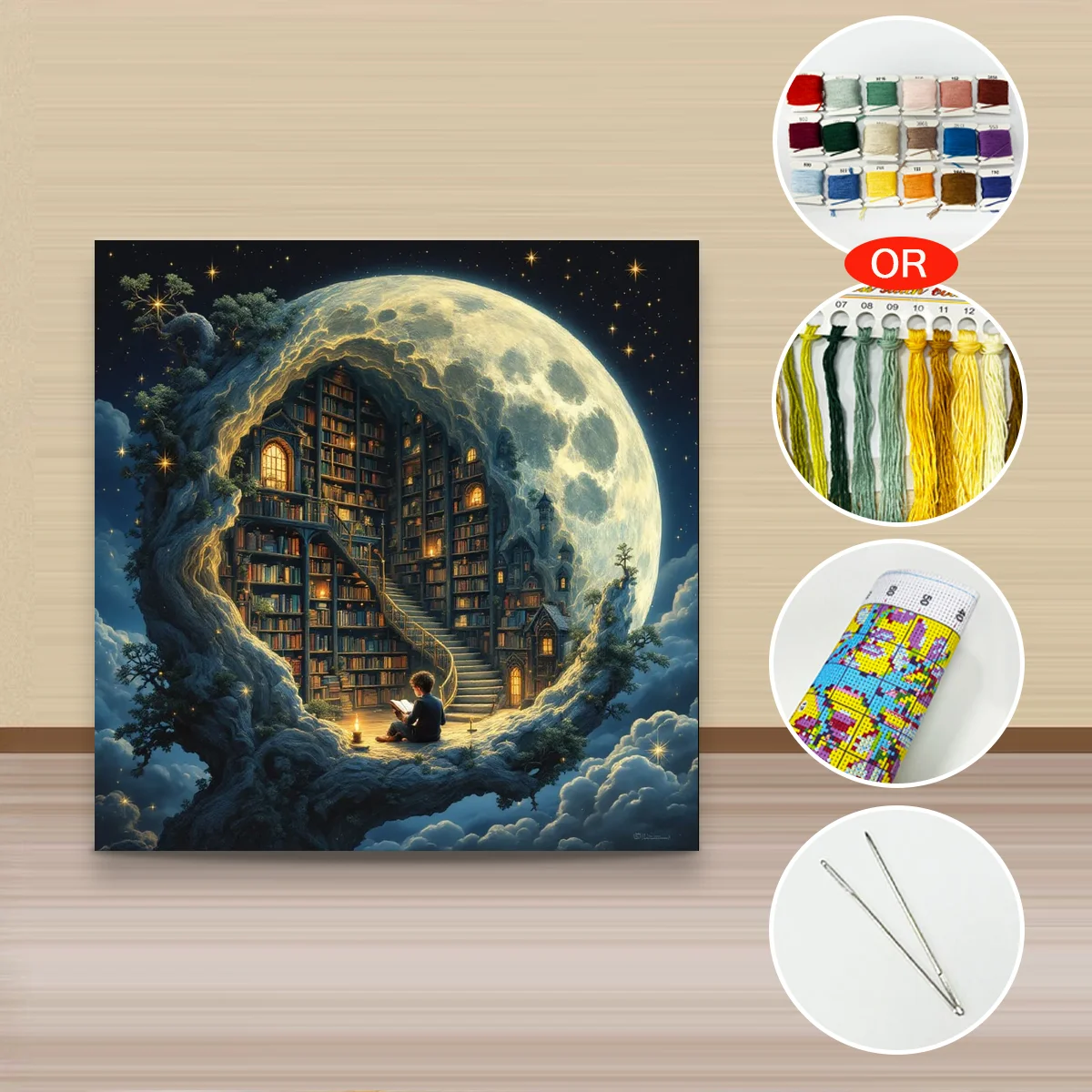 1 Stück 40x40 cm/15,74 Zoll, 11CT/14CT Kreuzstich-Set, DIY Valentinstagsgeschenk, Stickerei-Set für Feste, Tiermotiv