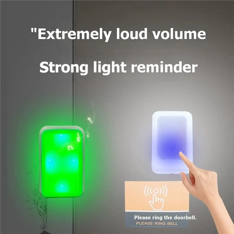 【Y19A】12개의 조명이 깜박이는 무선 초인종 장거리 도어벨 차임벨 노인 청각 장애인 서비스 호출 장치 EU 플러그