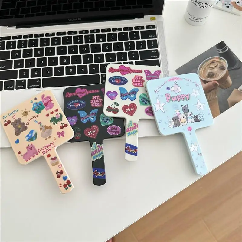 

Eyelash Extension Handheld Makeup Mirror Square Makeup Vanity Mirror With Handle Hand Mirror SPA Salon Compact Mirrors
