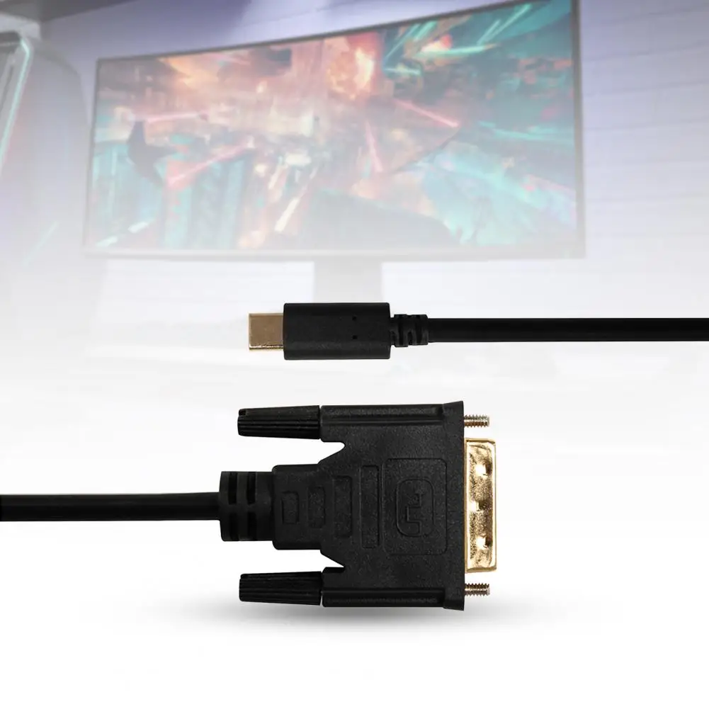 Nku-ȭ Ʈ 3 Ÿ-C To DVI 24 + 1  ̺ , USB C 1080P, ƺ, PC, Ʈ, , Ϳ