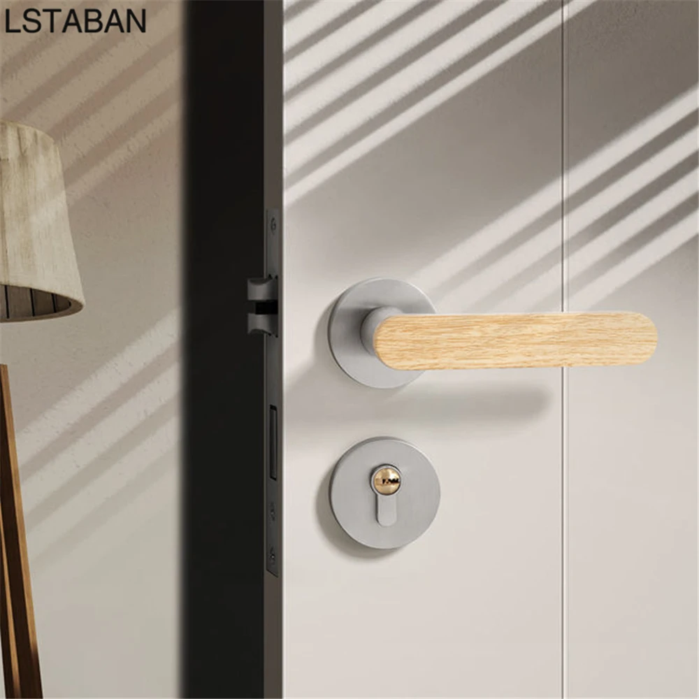 ZincAlloyBedroomInteriorDoorLockSetGoldSilverImitationWalnut