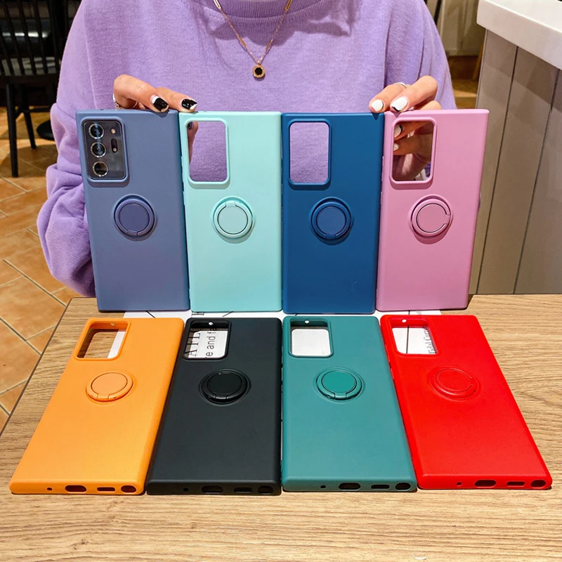Magnetic Silicone Case For Samsung Galaxy S20 S21 FE Note 20 S22 Ultra S20FE A52 A72 S10 S9 Plus S21FE Luxury Covers Ring Holder