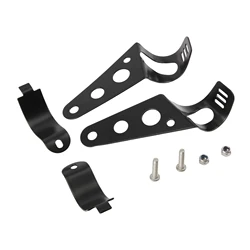 Universal Retro Cafe Racer LED Headlight Housing Cover and Bracket (Black bracket)