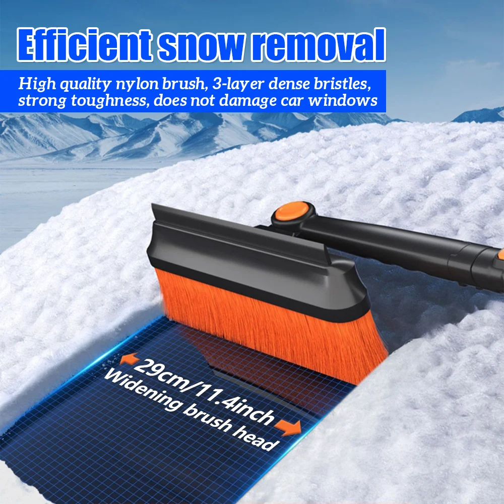 Universal Detachable Snow Shovel Brush Telescopic Car Glass Deicing Cleaning Tool Snows Ice Scraper Quick Clean Wash Tool