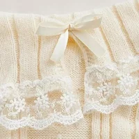 Women Off Shoulder Knit Sweater Pink Pullover Sweet Pullovers Long Sleeve Bow Lace Patchwork Jumpers Y2k Streetwear - Image 5