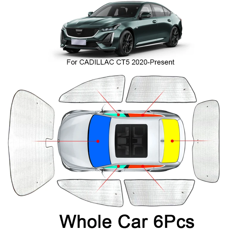 

Car Sunshades UV Protection Cover For Cadillac CT4 CT5 2019-2025 Window Curtain Sun Shade Visor Windshield Internal Accessory