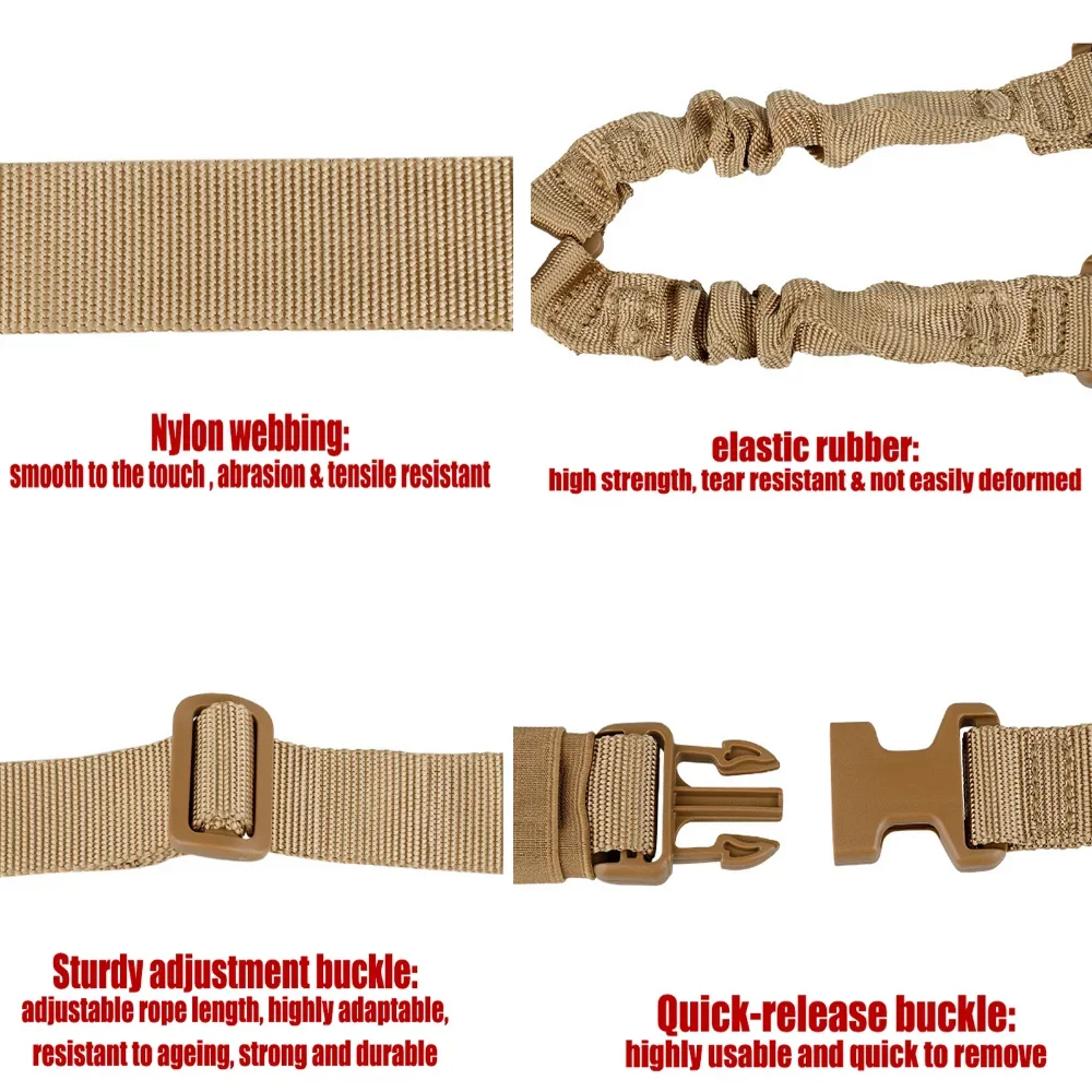 Shot Gun Belt Hunting Accessories Tactical Gear Tactical Double Point Gun Sling Shoulder Strap Rifle Rope Belt with Metal Buckle