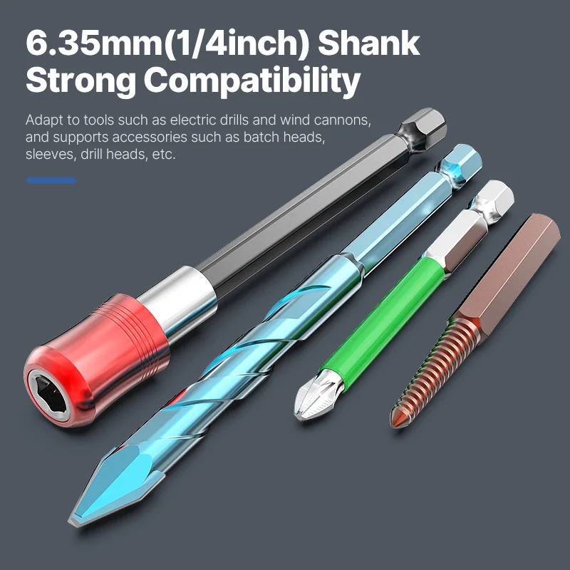 LIDIAO Magnetic Hex Bit Extension Bar Hexagonal Handle Three Piece Set Quick Release Self-locking Extension Rod Screwdriver