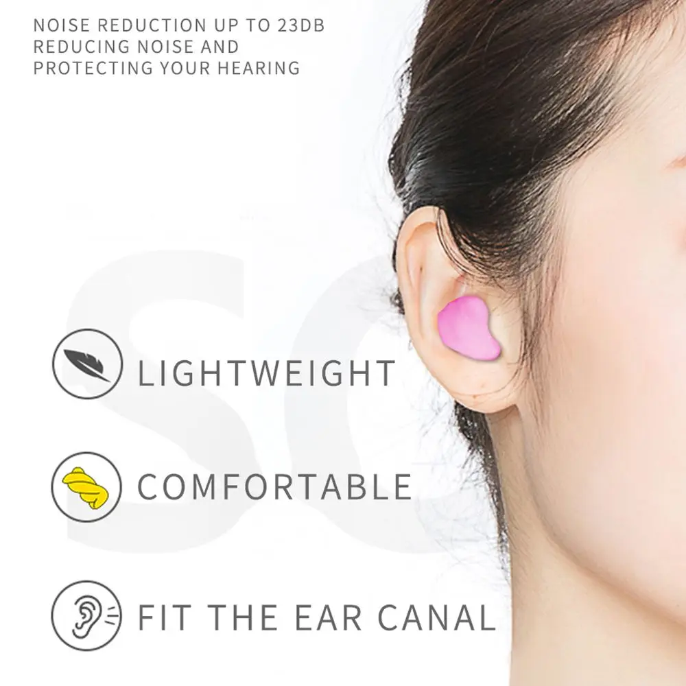 2/4/6/12/20PCS Soft Wax Cotton Earplugs Kneadable Pink Ear Plugs Sleeping Snoring Sound Insulation Noise Reduction Ear Plug 3