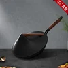 Mocka Meislabang Iron Pot Second-generation Household Round Bottom Wooden Handle Frying Pan, Anti Scald, Easy To Wash, Electric 1