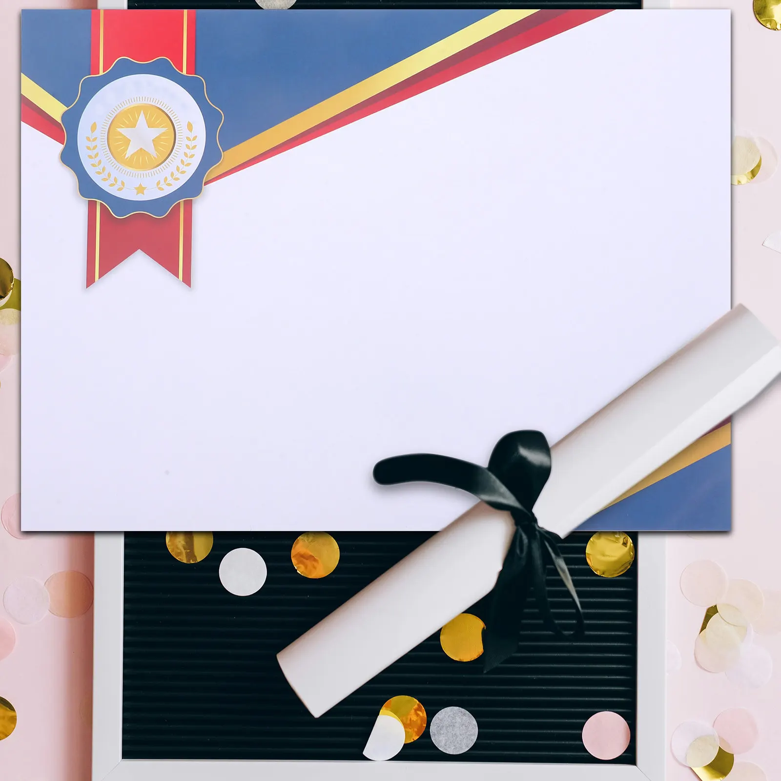 50매 상장 인증서 빈 디플로마 인증서 용지 학교 사무실 장 인쇄 가능한 인증서 용지