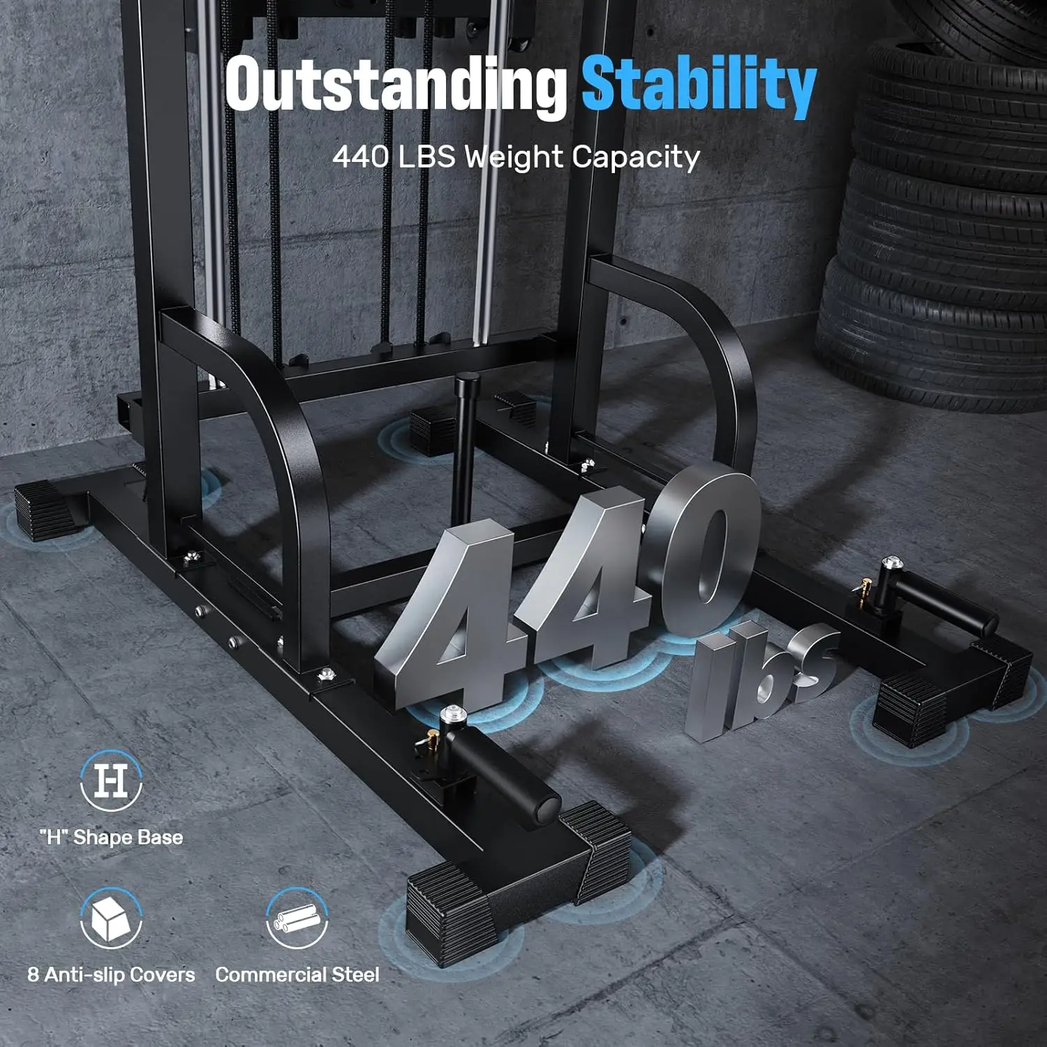 Assistive Trainer Multi-Function Home Gym Strength Training Fitness Equipment 440LBS 3
