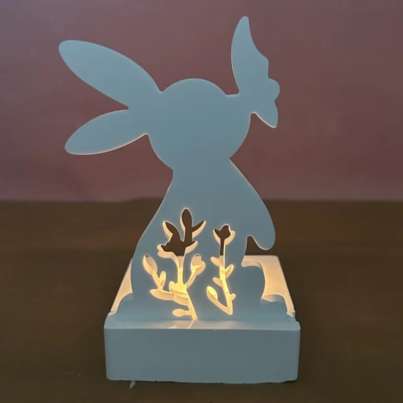 Silicone Mold Easter Rabbit Candle Holder Rabbit Kiss Butterfly Candlestick DIY Aromatherapy Gypsum Decoration