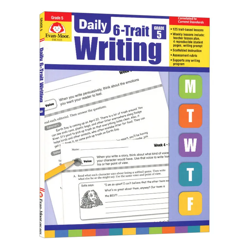 

Evan-Moor Daily 6-Trait Writing, Grade 5 TE Workbook,aged 9 10 11 12, English book 9781596732988