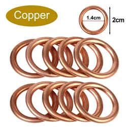 Premium Aluminum/Copper Oil Drain Plug Gasket with Replaceable Pad - 10pcs (Copper Gaskets)