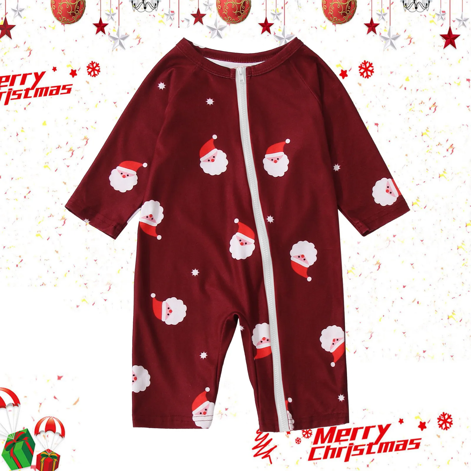 thumbnail image 1 of Pijamas familiares a juego para Navidad 2023, conjunto de ropa para bebé, camisa abotonada y pantalones, para padre, madre, Navidad, Año Nuevo, 1 of 5