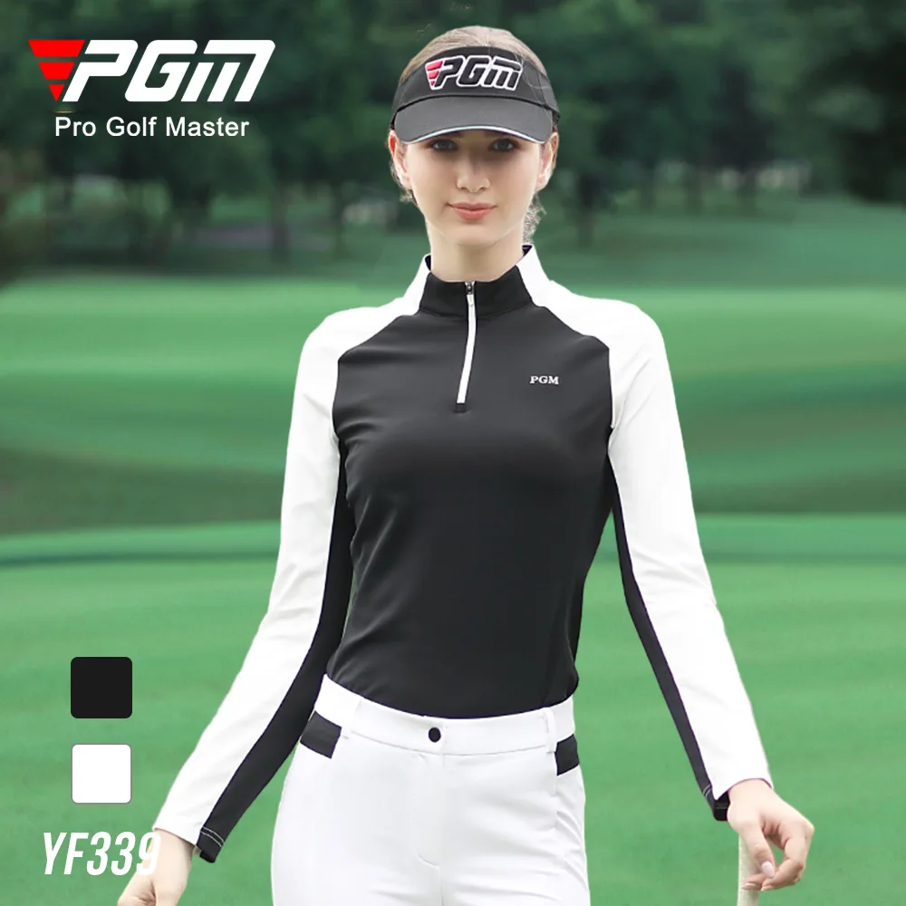

PGM Golf Clothing Women's Long Sleeve T-Shirt Shirt Spring Autumn Sports Casual Polo Shirt Women High Elastic Warm Tops YF339