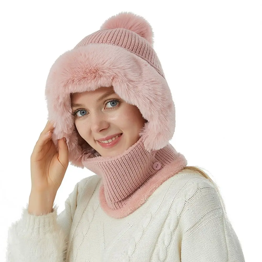 

Winter Knitted Hat New Multipurpose Warmer Face Cover Neck Caps Plush Beanie Cap Outdoor