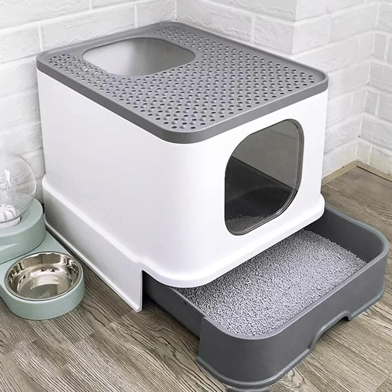 

House Dryer Cat Supplies Box Litter Tray Cage Closed Villa Cats Toilet Bed Cage Sand Gatos Productos Para Mascotas Cat Supplies