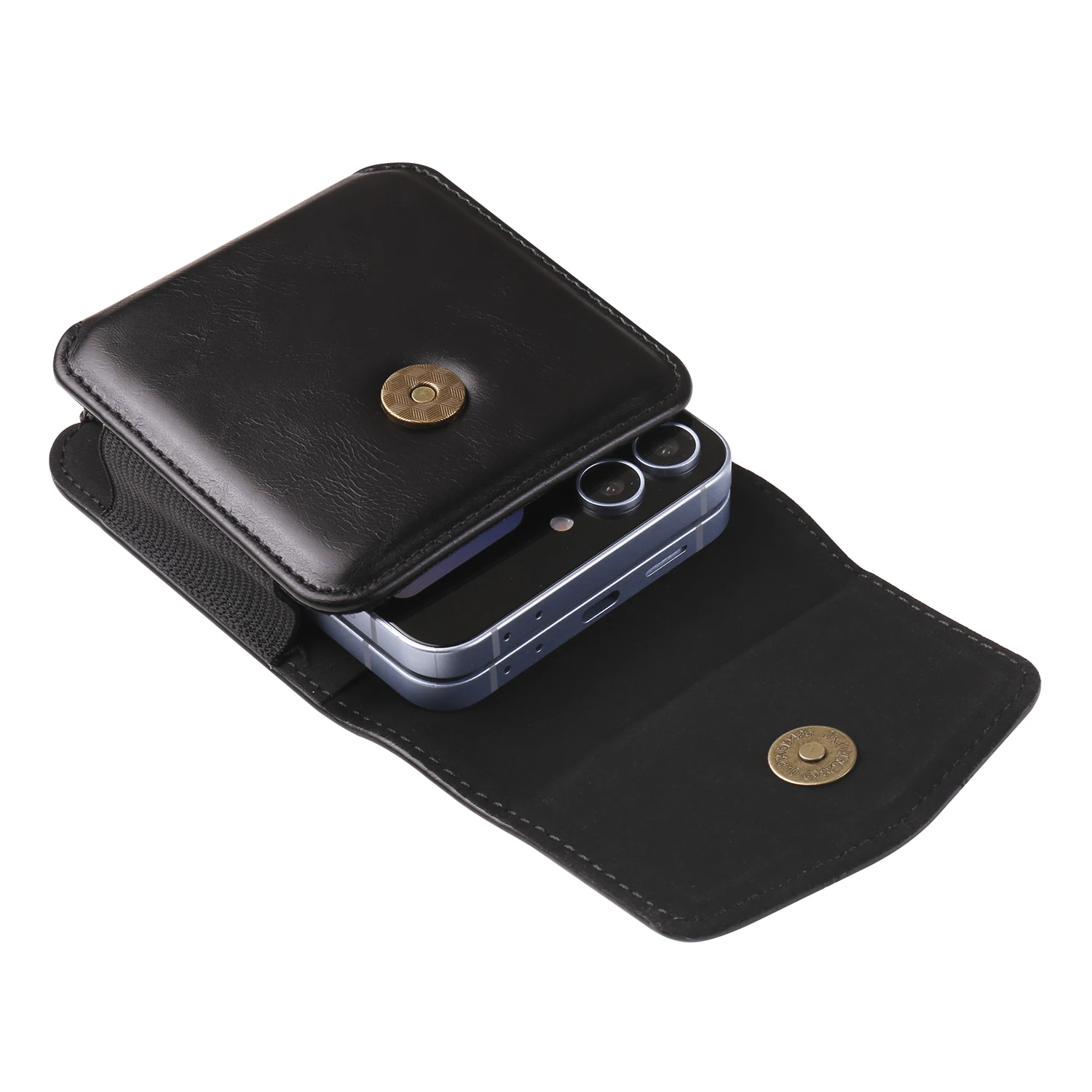 Universelle Hüfttasche für Flip-Telefone Samsung Z Flip 7/6/5, Huawei Pocket S, Moto Razr 60 Ultra – elastische Handytasche, Kartensteckplatz – Detail 10