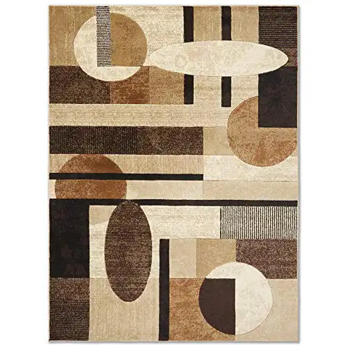 

Jasmine Contemporary Geometric Area Rug,Brown/Beige, 39