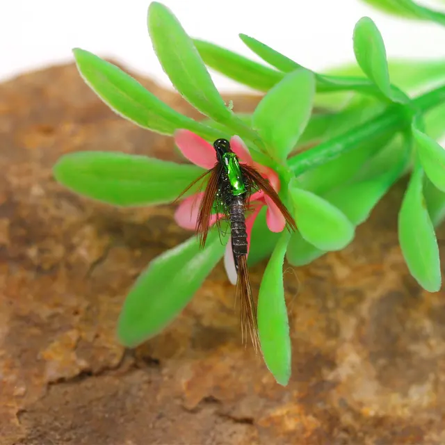 Set M1) 10x O 25x Mosche Ninfe Olografiche Diapositiva Bach Per Pesca - Foto 12