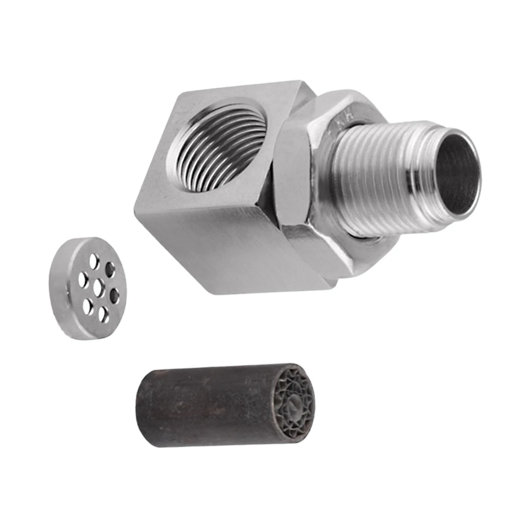 1Pcs Mini Oxygen Catalyst Sensor For Automobile 60.8*52.5MM / 2.4*2.1IN Silver Stainless Steel Material Brand-new Auto Parts 2