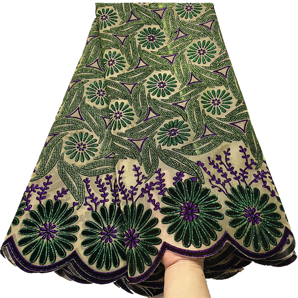 

5 Yards Newest African Flocking Lace Floral Lace French Tulle Lace Nigerian African Fabric For DIY Craft Making Clothes