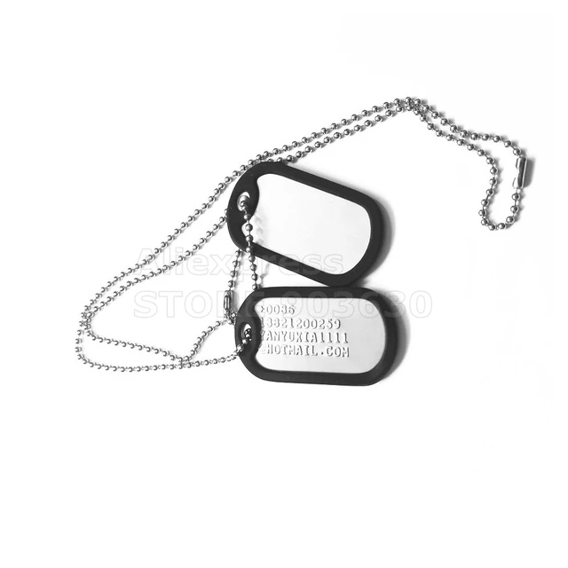 Free Ship Stainless Steel Dog Tags 100sets/lot(1pcs Long Chain +