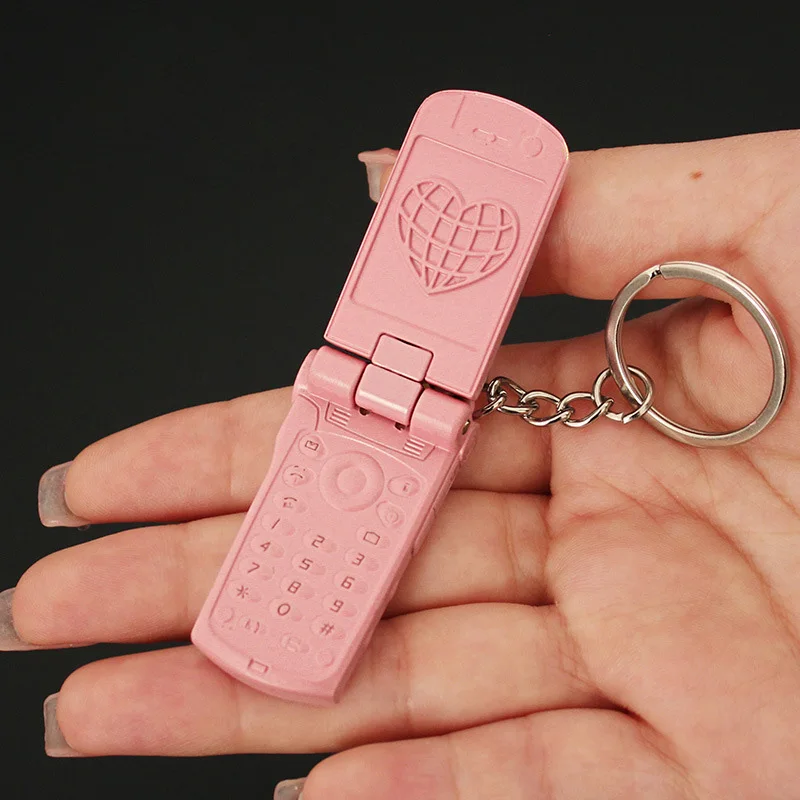 Y2K Phone Model Keychains Mini Cell Phone Figure Toys Key