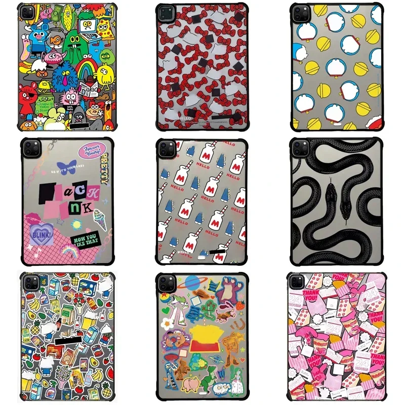

Fashion Cartoon Acrylic iPad Case for iPad Air 4 Air 5 10.9inch iPad Pro 2020 2021 2022 11inch 12.9inch Protective Cover Shell