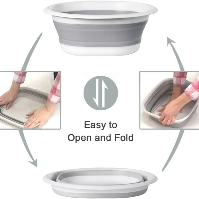 Plastic Folding Basins Portable Wash Basins Folding Laundry Tub Adult Baby Bath Basin Bathroom Kitchen Accessories Wash Basin