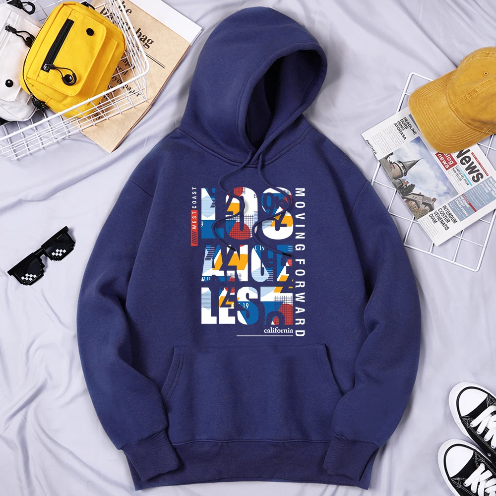 

Los Angeles West Coast Of California Letter Male Hoodie Daily Loose Hoodies Outdoor Vintage Hooded Classic Fashion Male Tops