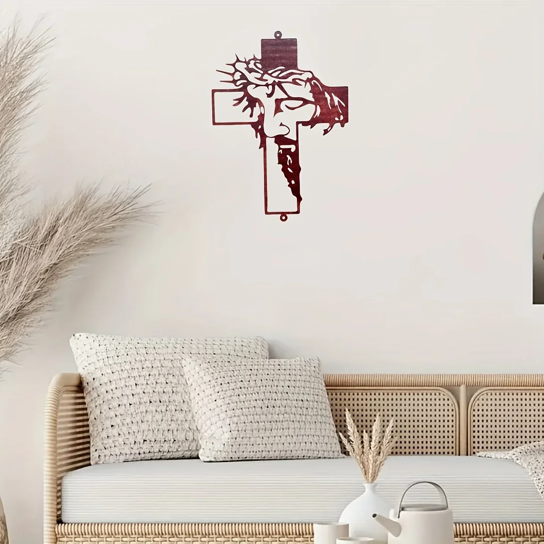 Description Picture 3 of itemHelloYoung Metal Cross Sign Wall Art Decoration, Easter Thanksgiving Wall Hanging Decoration, living Room Wall Decor Room Decor