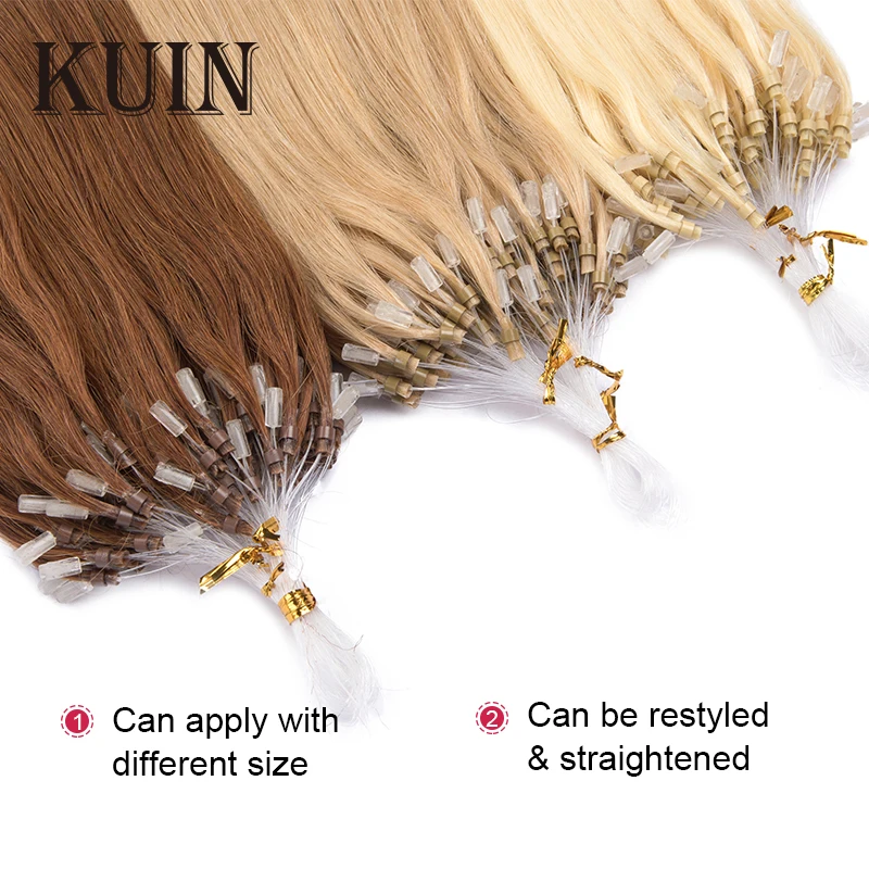 Straight Human Natural Hair Extensions Real Brazilian Remy Loop Ring Hair Extensions 40g/50g/set ring