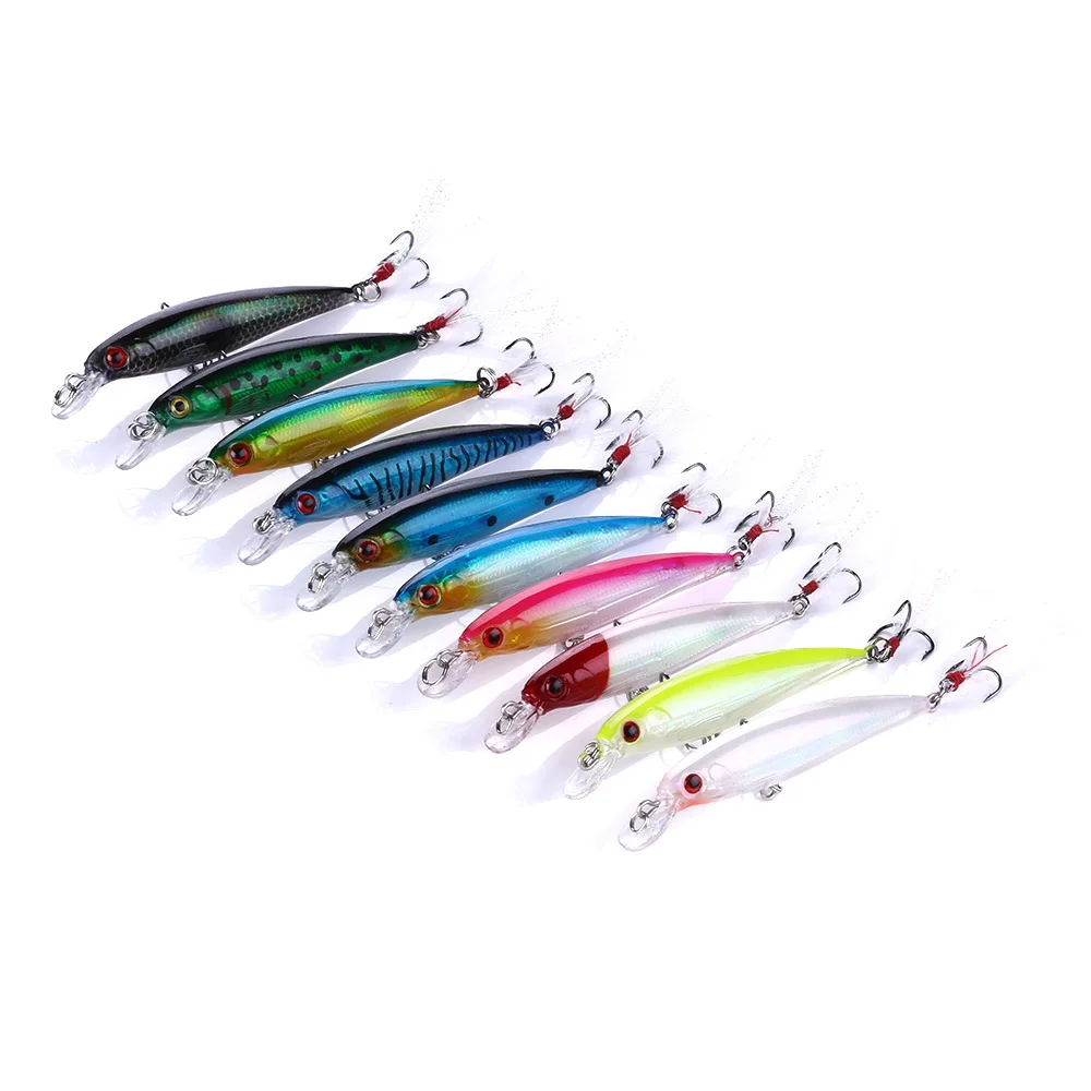 1pcs Minnow Fishing Lure 90mm 8g Floating Hard Bait Wobbler Jig 10 Colors  Bait Crankbait Carp Bass Fishing Tackle Swimbait