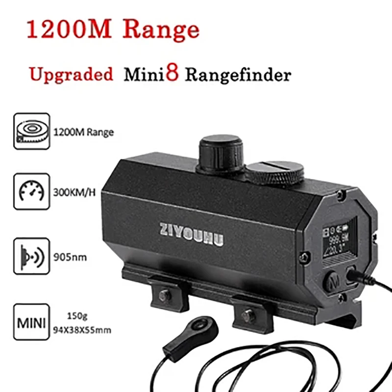 ZIYOUHU MINI8 Laser Real-time Rangefinder Red Dot Assisted Rangefinder/velocimeter Motion Type Rangefinder 1200m