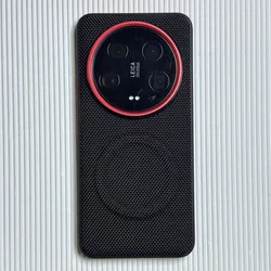 Luxury PU Leather Magnetic Wireless Charging Protective Back Cover Case - Premium Smartphone Shell - Xiaomi 15 Ultra (Black)