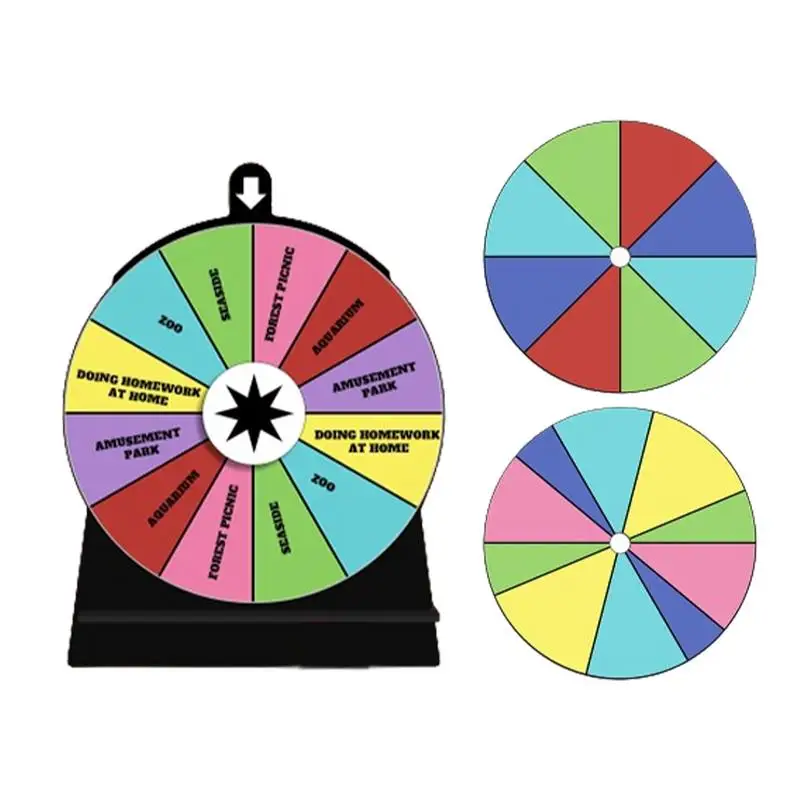 

Prize Wheel 3pcs Wheel Spinner Wheel For Prizes With Stand Easy Assembly Erasable Whiteboard Surface 12 Slot Prize Wheel Spinner