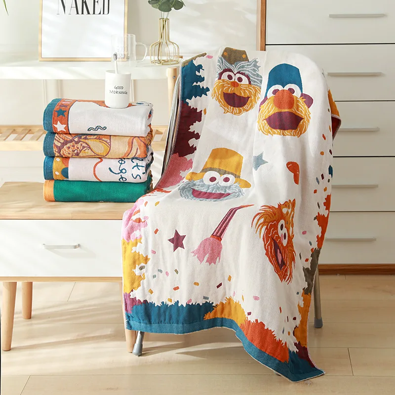 Joylove Five-layer Gauze Bath Towel Plus Cotton Cartoon Large Towel Couple Children Quick-drying Absorbent Thickened Bath