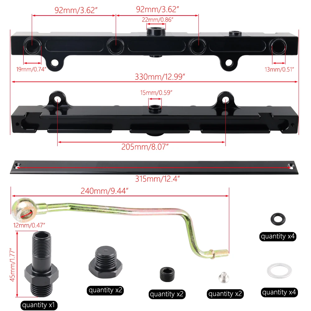 D Series Fuel Rail Civic Si SOHC For D15 D16 High Flow Fpr Gauge Line 3 Bolt Usa